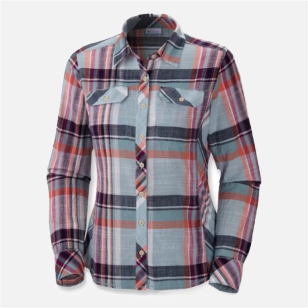 Columbia Camp Henry Plaid Convertible Sleeve Shirt Sz XS